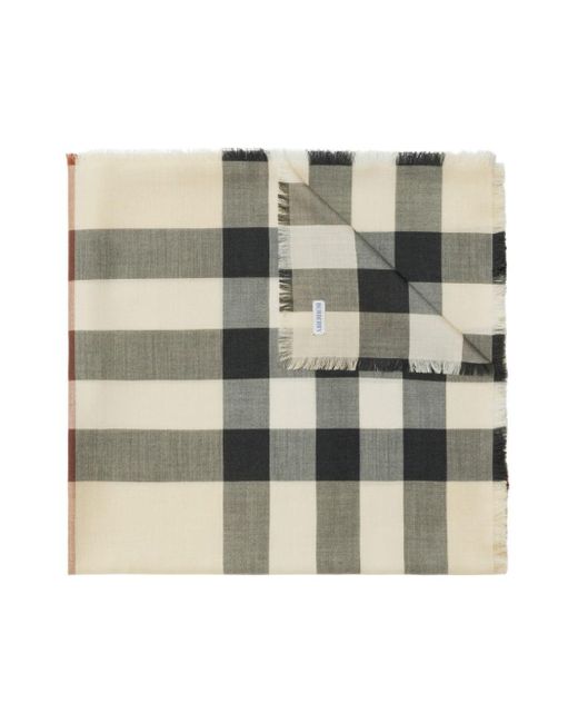 Burberry Natural Vintage Check Frayed Scarf