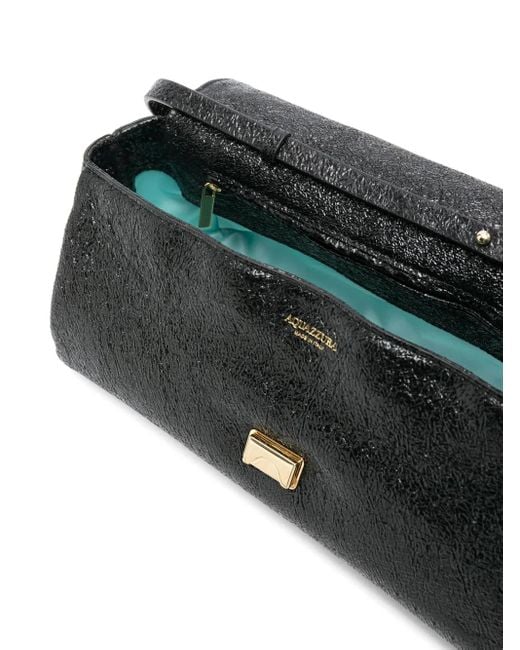 Clutch Twist Con Effetto Stropicciato di Aquazzura in Black