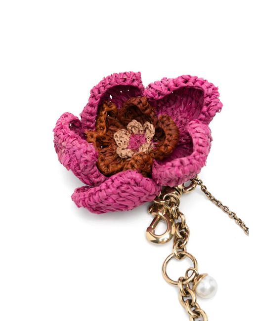 Chloé Pink Floral-Motif Bag Charm