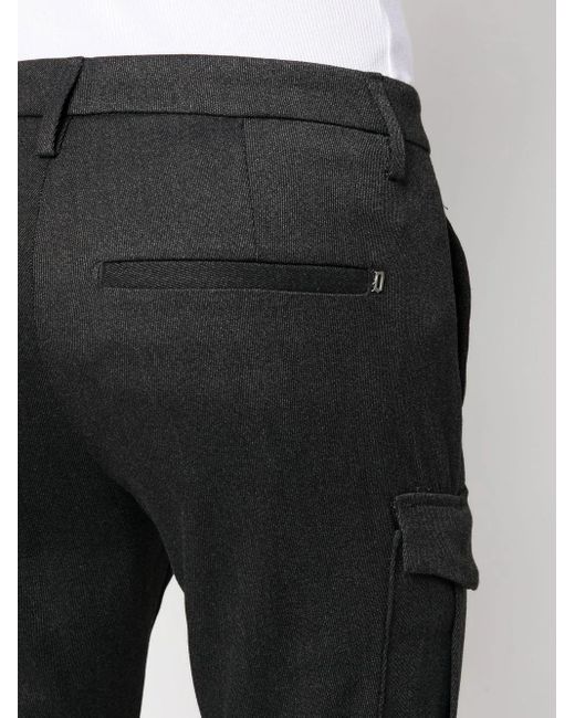 Dondup Black Mid-Rise Straight-Leg Trousers for men