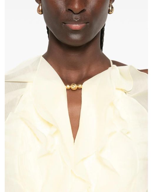 Aje. White Cleo Ruffled Maxi Dress