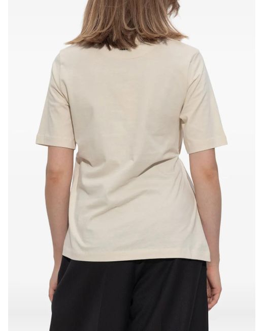 KENZO White Safety Pin-Detail Gathered T-Shirt