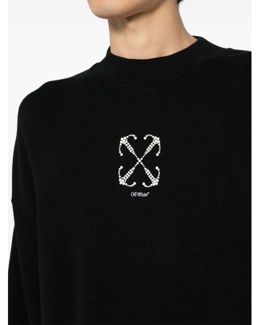 Off-White c/o Virgil Abloh Black Arrows Beaded Cotton Sweatshirt for men