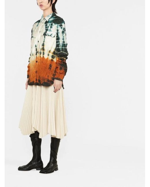 Jil Sander Orange Padded Tie-Dye Shirt