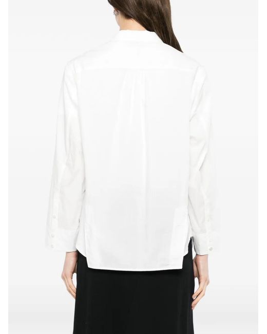 Undercover White Frayed Panelled Shirt