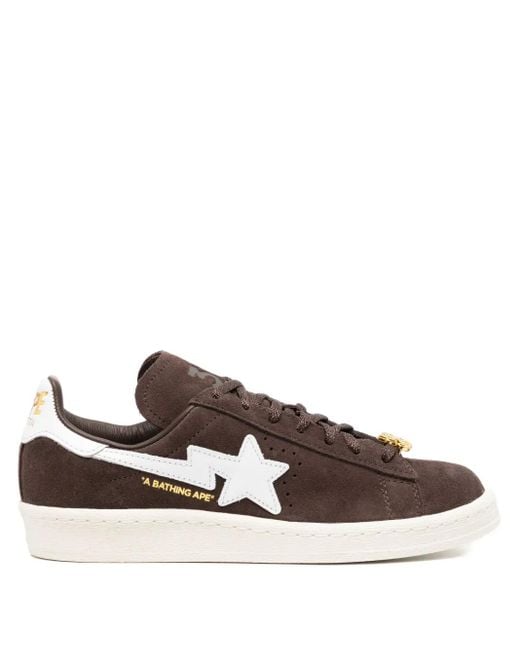 A Bathing Ape Brown X Adidas Campus Trainers
