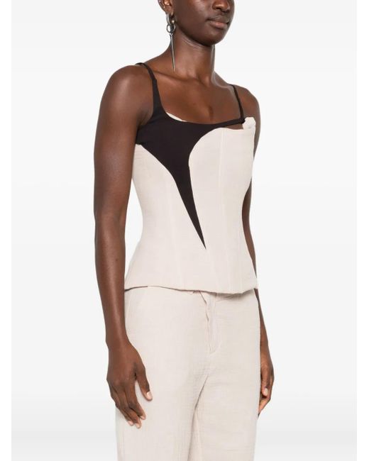 OTTOLINGER Natural Single-Shoulder Panelled Top