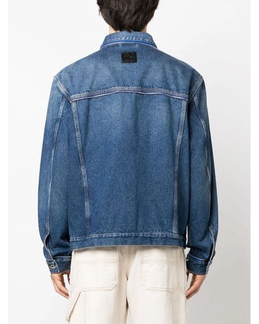 Off-White c/o Virgil Abloh Blue Zip-embellishment Denim Jacket for men