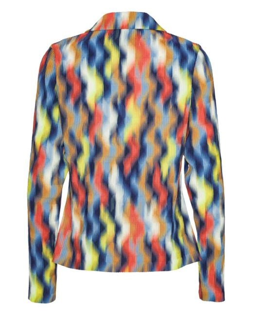 Henrik Vibskov Blue Graphic-Print Single-Breasted Jacket