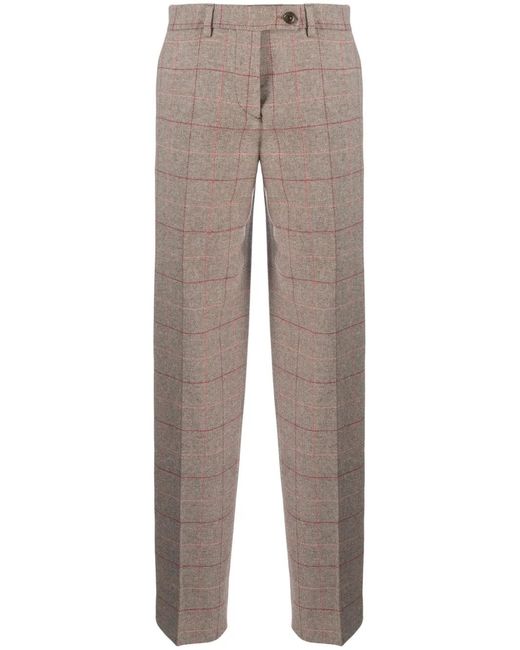 Fortela Gray Checked Tailored Trousers
