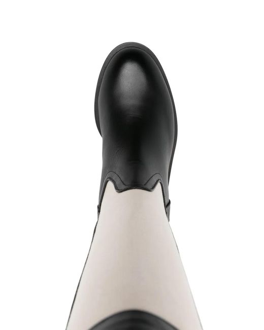 Scarosso Black Tess Panelled Canvas Boots