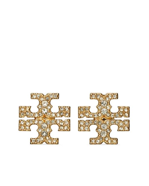 Tory Burch Metallic Icon Pavé Stud Earrings