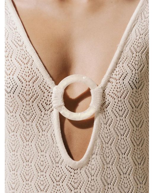 Baobab White Moon Ring-Detail Maxi Dress