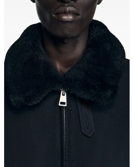 Giacca Con Colletto di Sandro in Black da Uomo