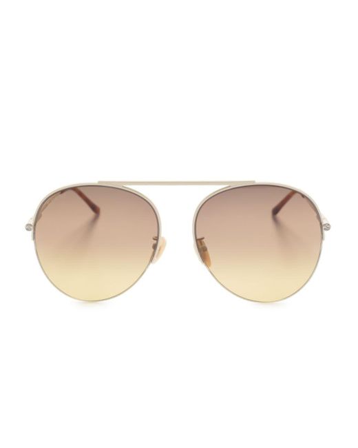 Gucci Natural Round-frame Gradient Sunglasses
