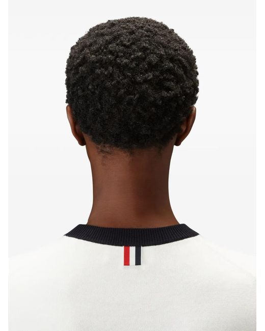 Thom Browne White Hector Intarsia 4-Bar T-Shirt