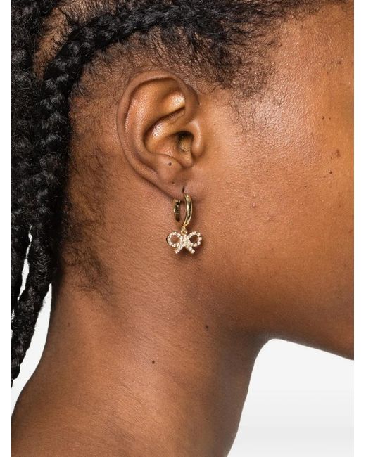 Self-Portrait Metallic Bow Hoop Earrings