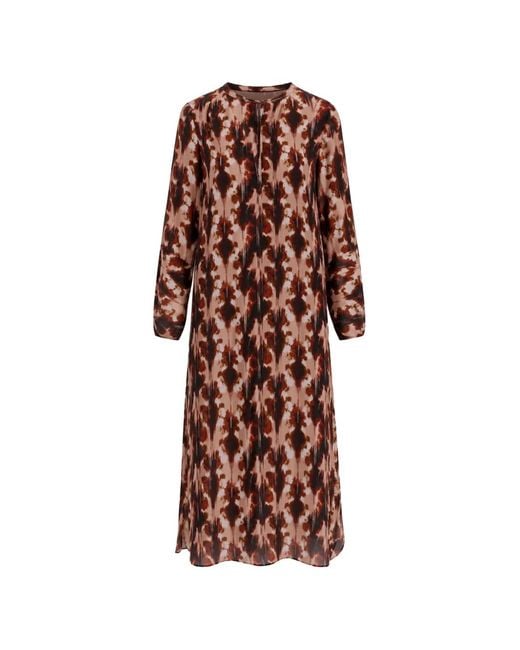 One Season Brown Long Genie Graphic-Print Maxi Dress