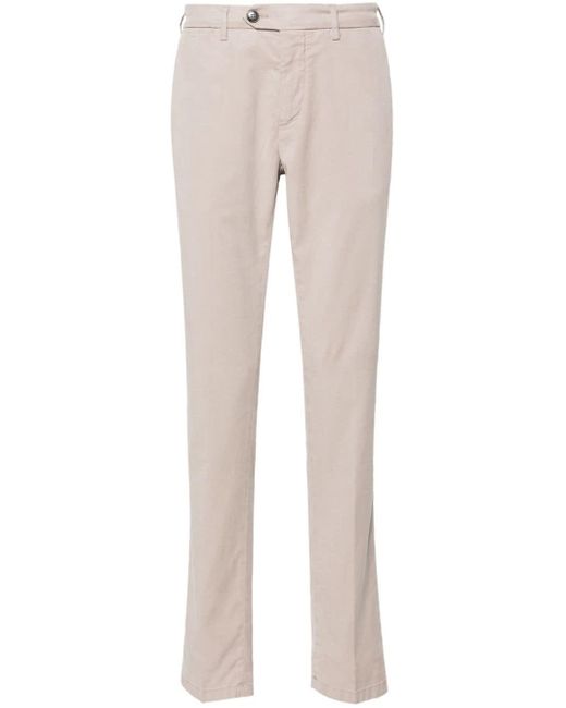 Canali Natural Mid-rise Tapered Chinos for men