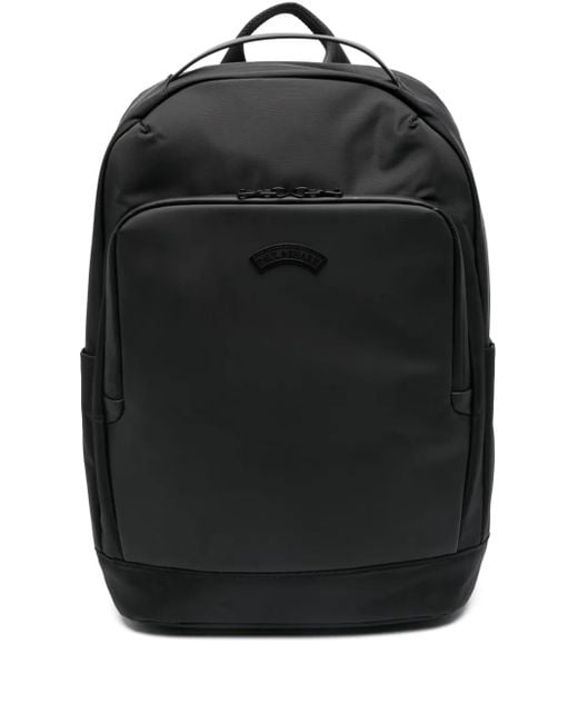Paul & Shark Black Logo-Badge Backpack for men