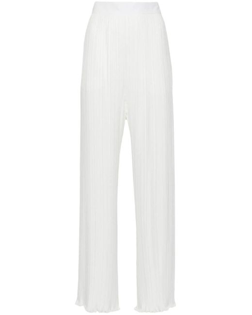 Pantaloni dritti con pieghe di Lanvin in White