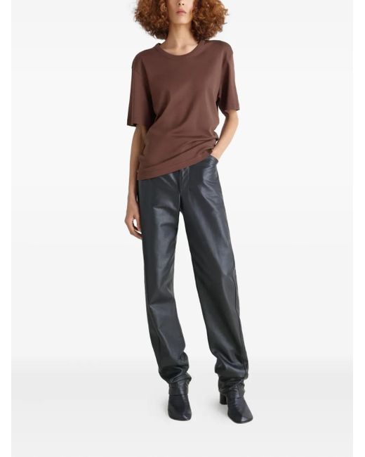 Lemaire Brown Ribbed Crew-Neck T-Shirt