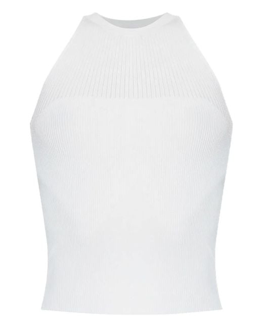 Max Mara White Halterneck Top