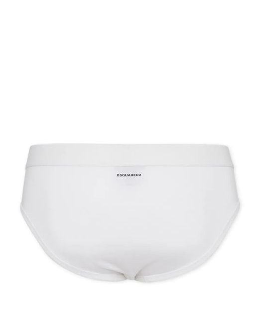 DSquared² White Icon Logo-Patch Briefs for men