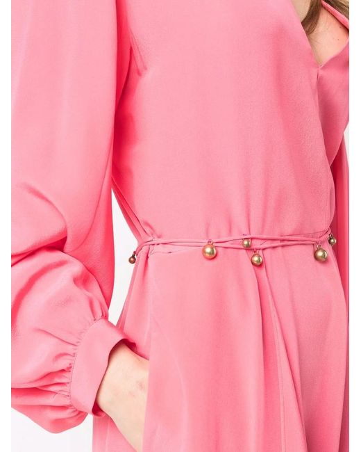Stella McCartney Pink Organic Silk Belted Dress