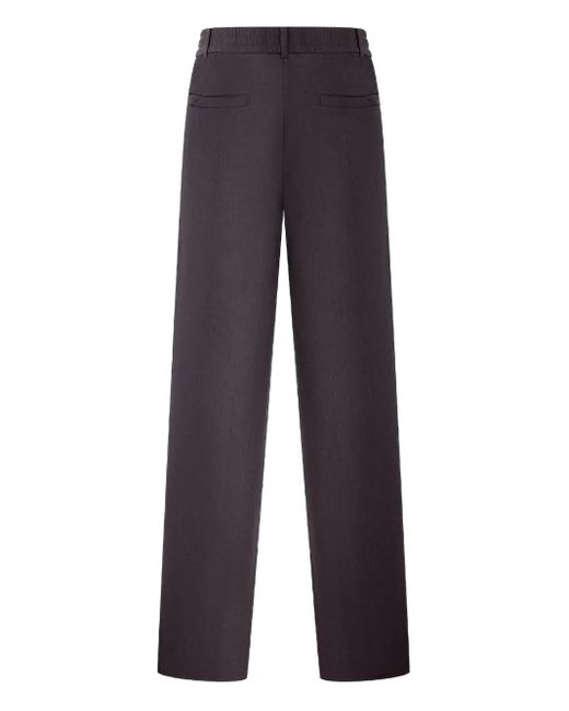 Shanghai Tang Blue Elastic-Waist Wool Trousers for men