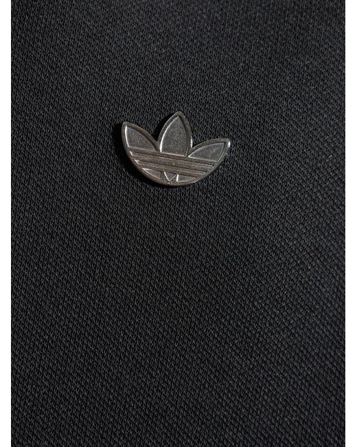 Felpa Con Dettaglio A 3 Righe di Adidas in Black da Uomo