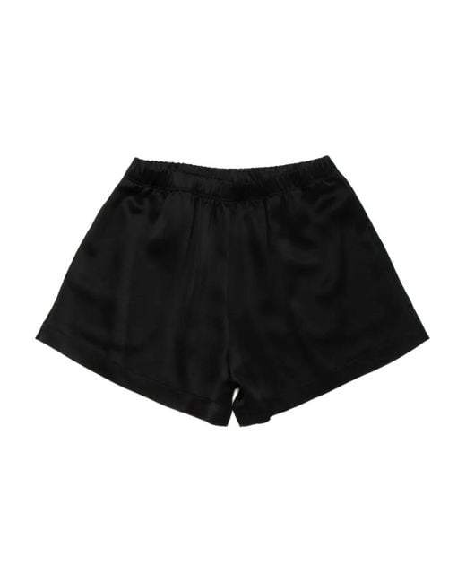 Leset Black Elastic-Waist Short Shorts