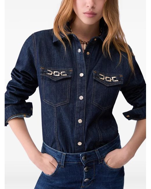 Liu Jo Blue Slim Fit Denim Shirt
