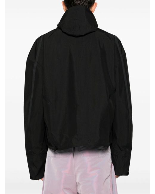HELIOT EMIL Black Decorative-zips Hooded Jacket for men