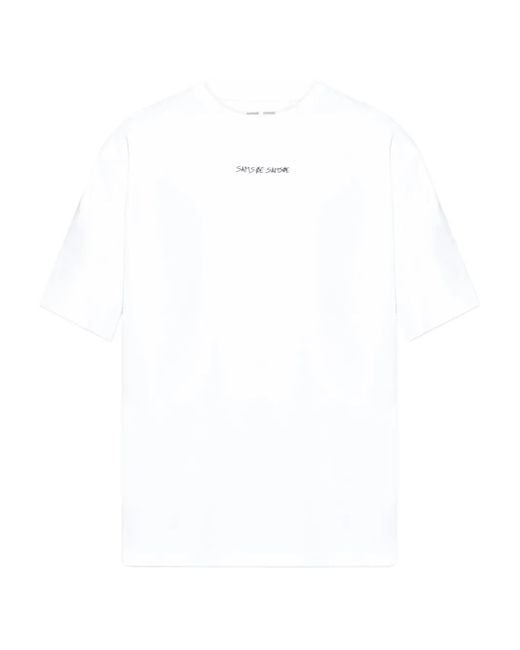 Samsøe & Samsøe White Graphic-Print T-Shirt for men