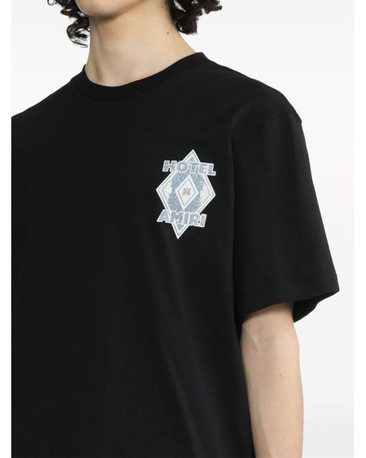 Amiri Black Graphic-print Cotton T-shirt for men