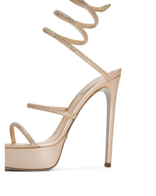 Rene Caovilla White 130Mm Cleo Crystal-Embellished Platform Sandals