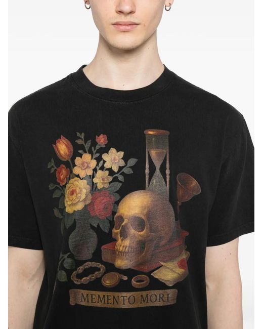Melt Black Graphic-Print T-Shirt for men