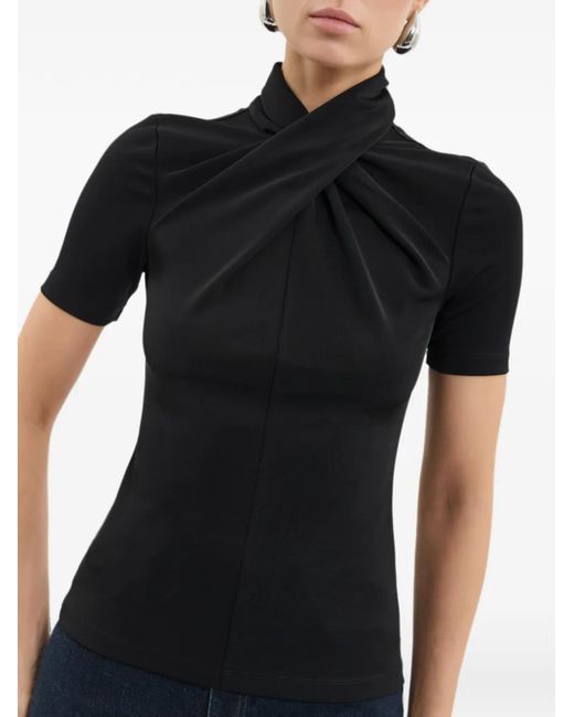 Rebecca Vallance Black Kiana Short-Sleeve Top