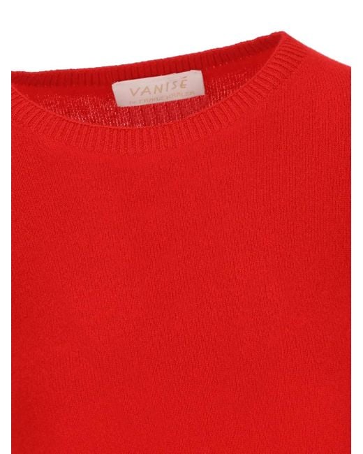Vanisé Red Ribbed Cashmere Sweater