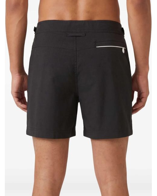 Tom Ford Black Nylon Swimsuit With Contrasting Piping And Side Straps for men