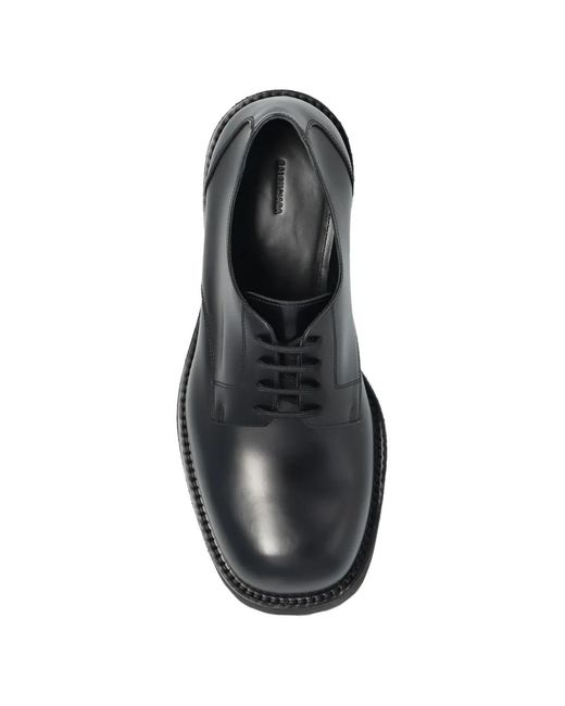 Balenciaga Black Lace-Up Calf Leather Sneakers for men