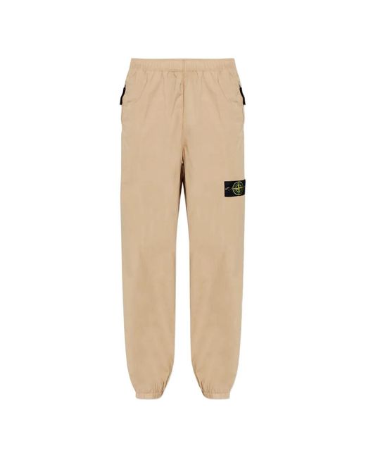 Stone Island Natural Pantalon À Patch Logo for men