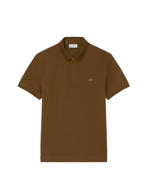 Lacoste Brown Logo-Patch Polo Shirt for men