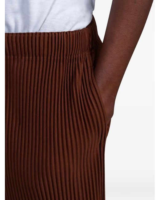 Homme Plissé Issey Miyake Brown Pleated Trousers for men