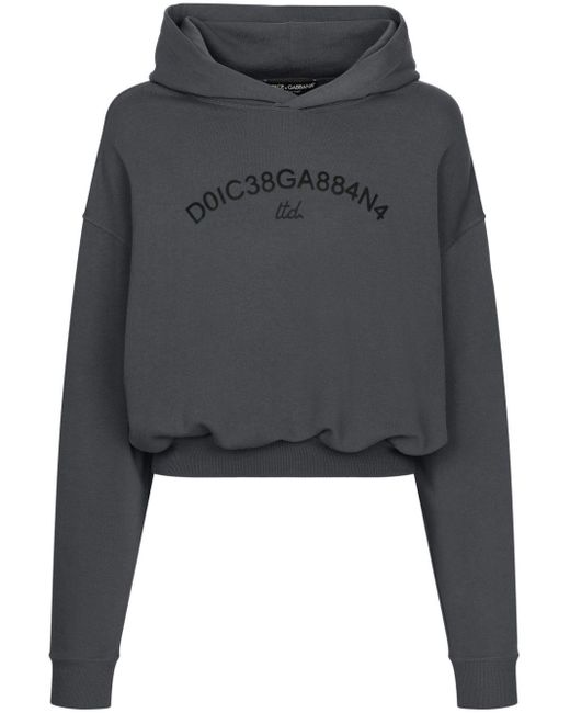 Hoodie en coton à logo imprimé Dolce & Gabbana pour homme en coloris Gray