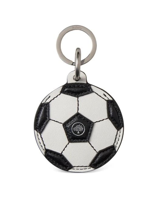 Mulberry Metallic Football-Design Keyring for men