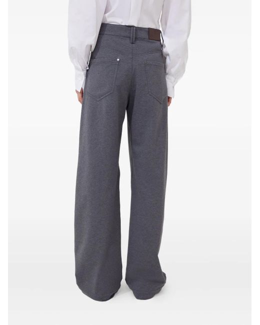 Brunello Cucinelli Gray Pocket-Detail Stretch-Cotton Trousers