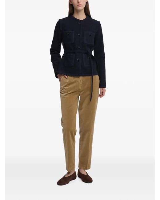 Aspesi Blue Belted Four-Pocket Jacket