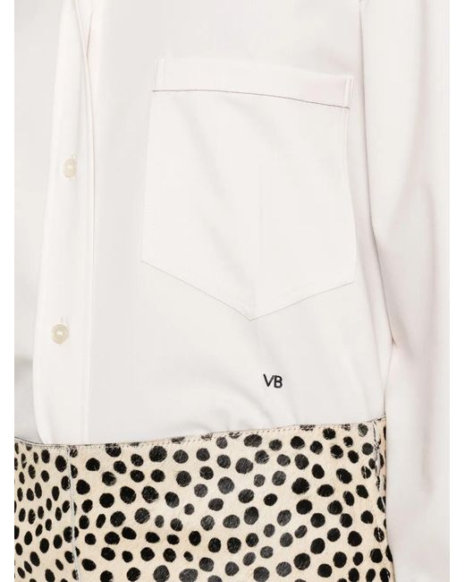 Victoria Beckham White Cropped Long-Sleeve Shirt